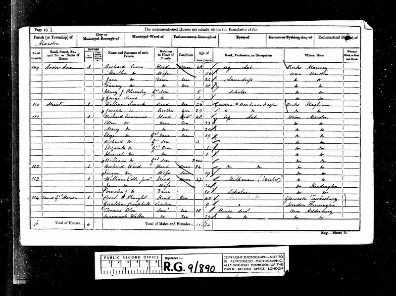 Sims (Richard) 1861 Census